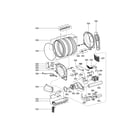 Kenmore Elite 79681532110 drum and motor assembly parts diagram