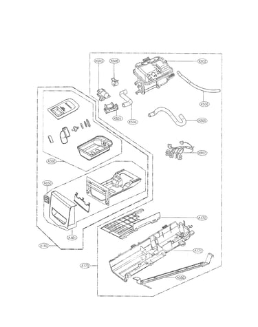 Panel drawer assembly and guide assembly parts