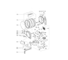Kenmore Elite 79681548110 drum and motor assembly parts diagram