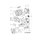 Kenmore Elite 79691532110 drum and motor assembly parts diagram