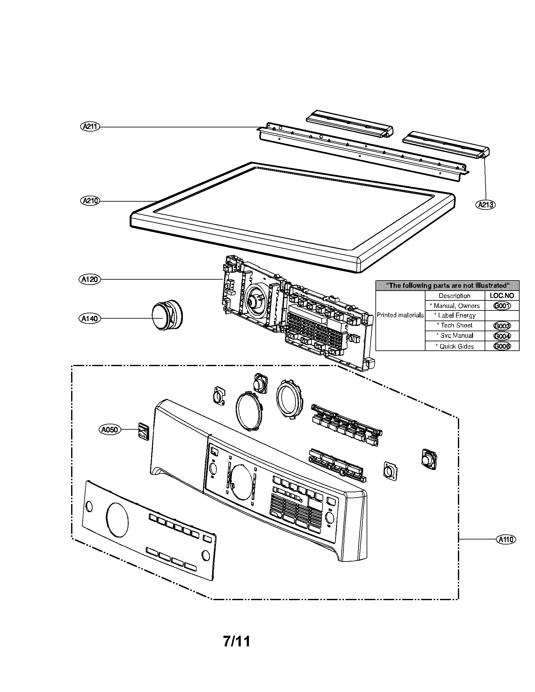 Control panel and plate assembly parts