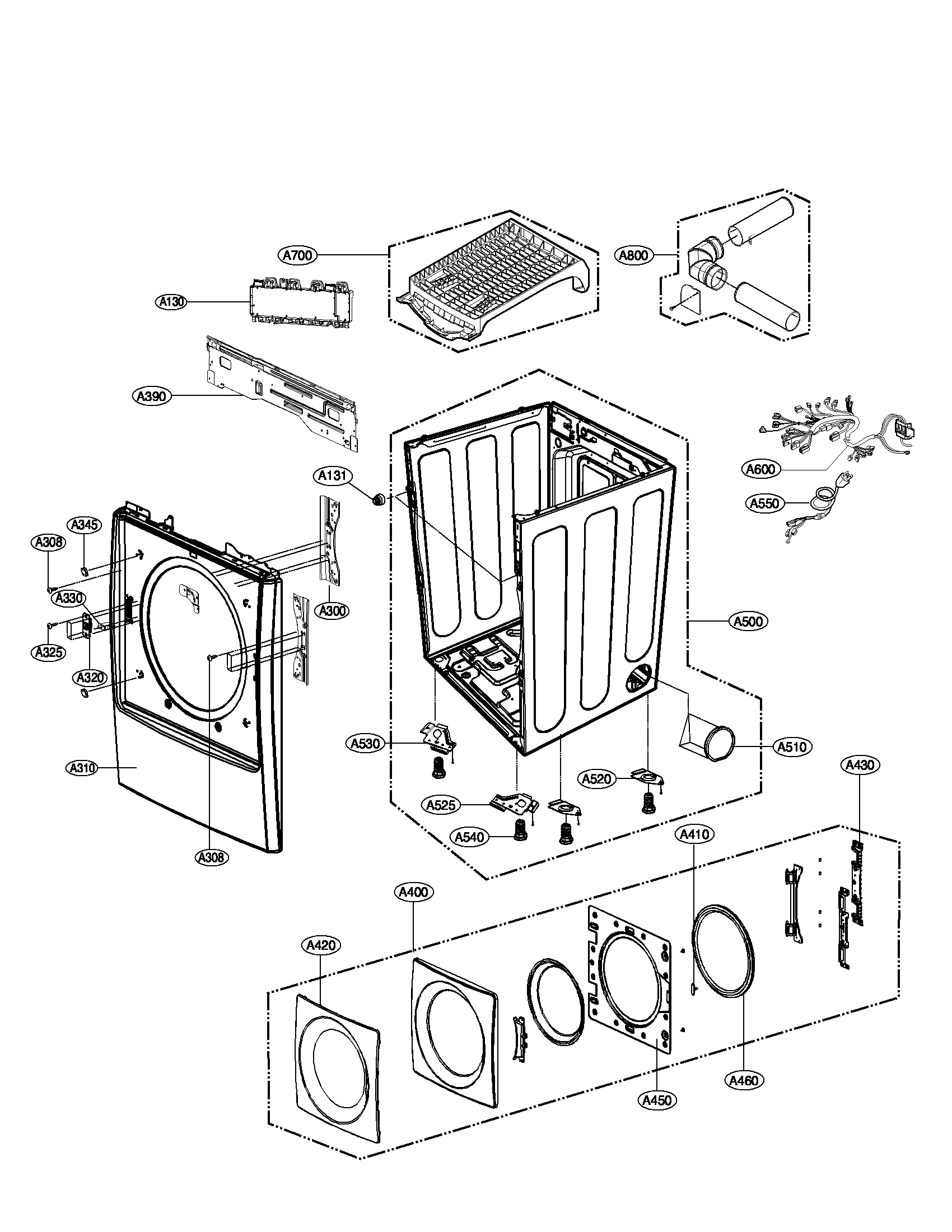 Cabinet and door assembly parts