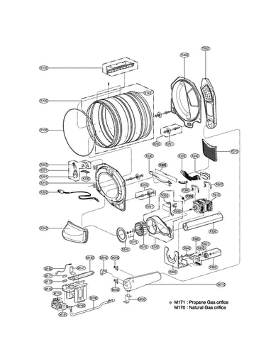 Drum and motor assembly parts