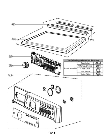 Control panel and plate assembly parts