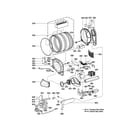 Kenmore Elite 79691549110 drum and motor assembly parts diagram