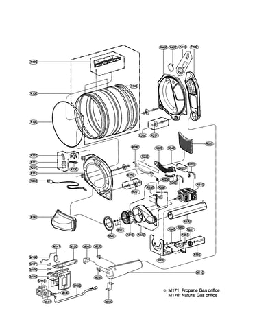 Drum and motor assembly parts