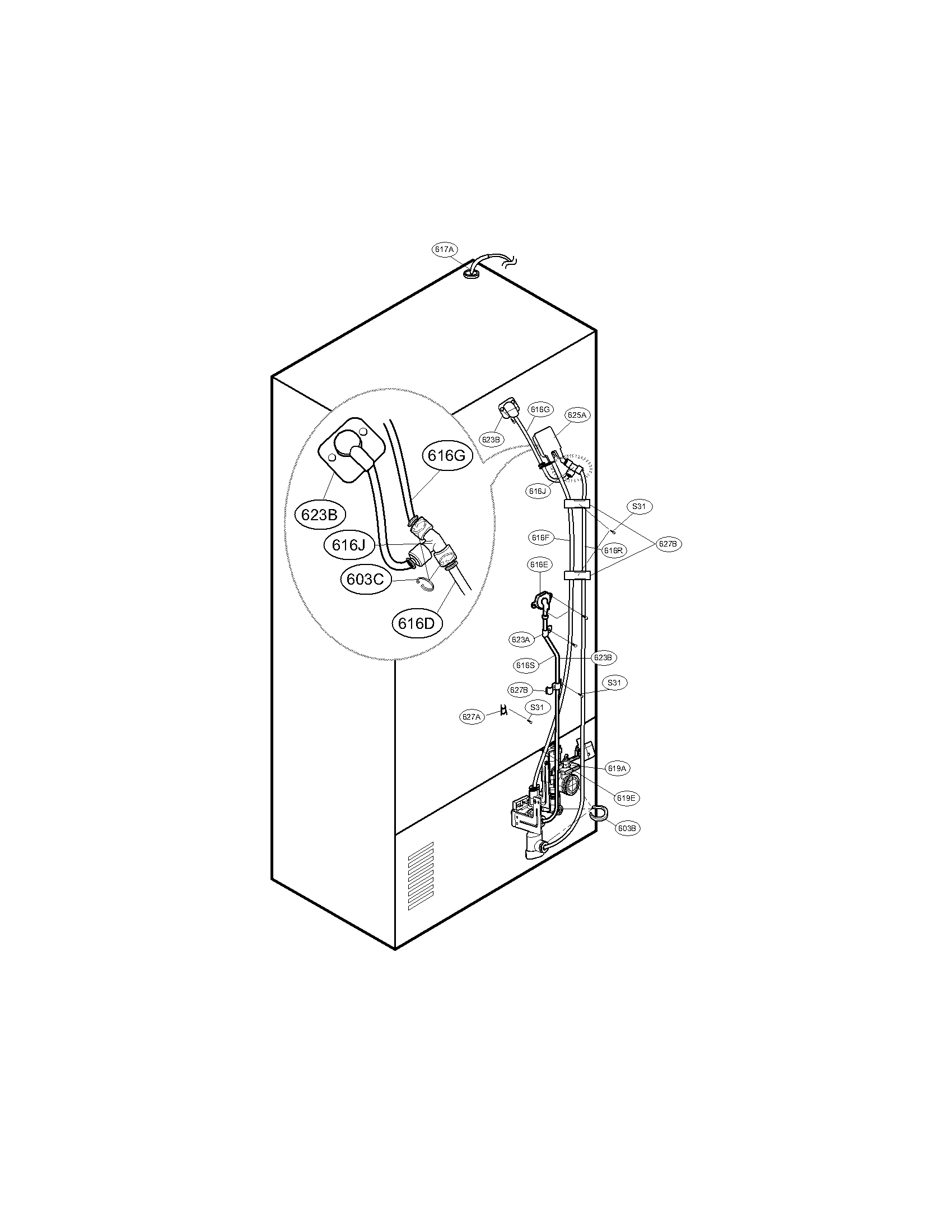 Valve and water tube parts