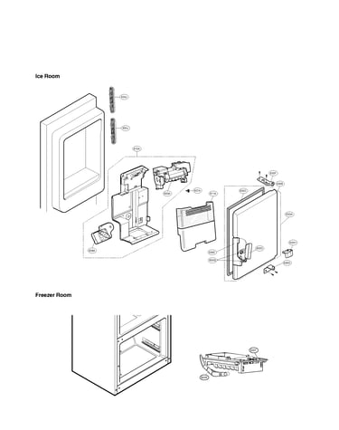 Ice maker and ice bin parts