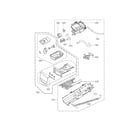 LG DLEX2450R panel drawer assembly and guide assembly parts diagram
