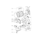 LG DLEX2450R drum and motor assembly parts diagram