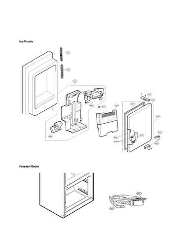 Ice maker and ice bin parts