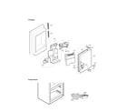 LG LFX25973ST/00 ice maker and ice bin parts diagram