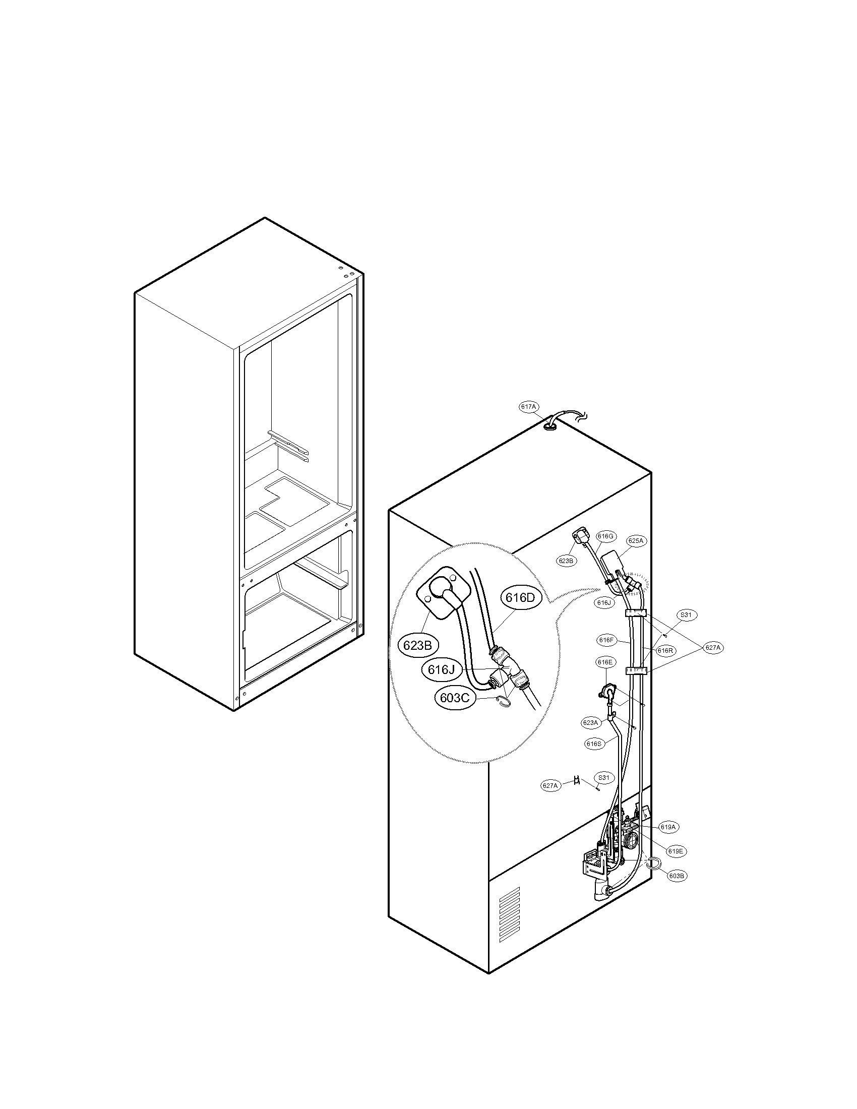 Valve and water tube parts