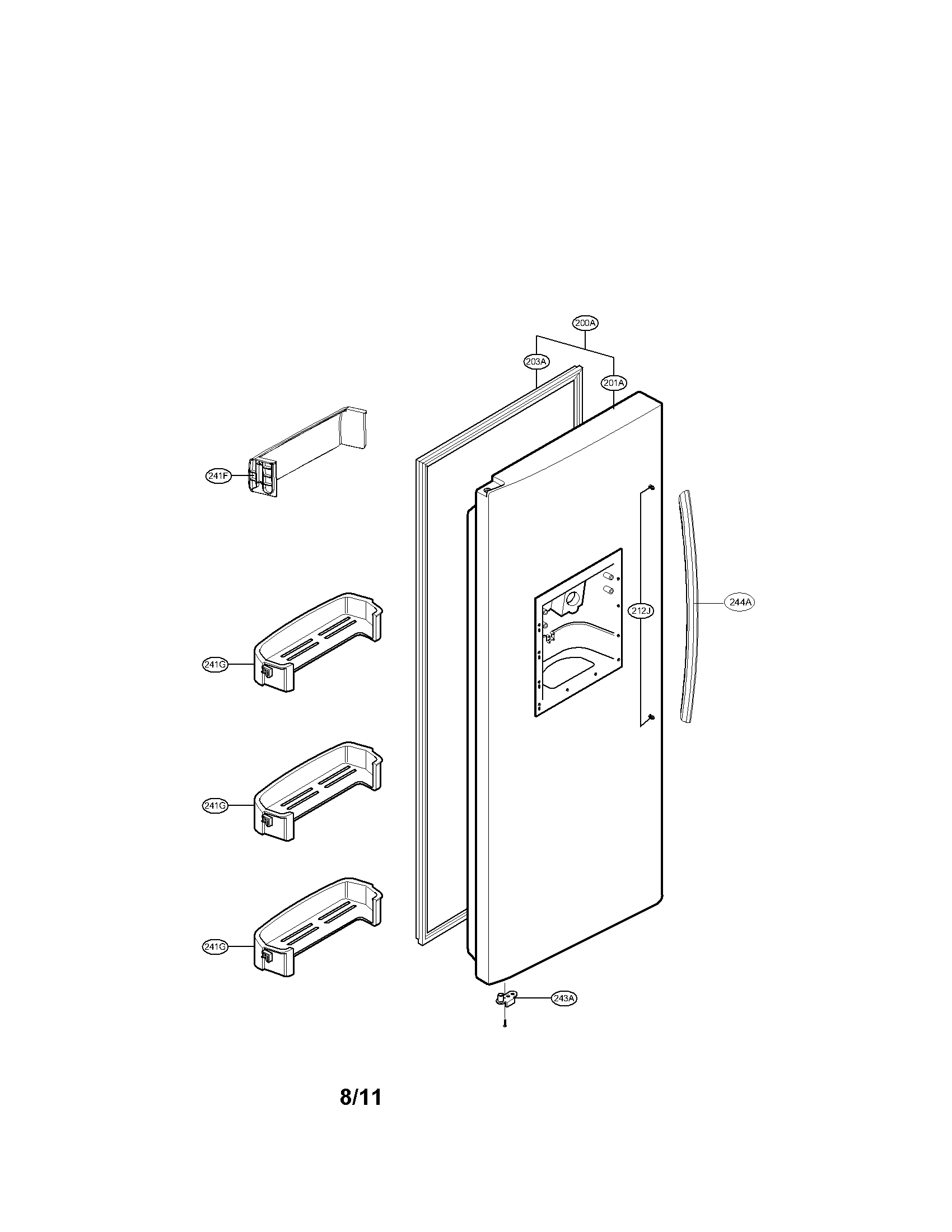 Freezer door parts
