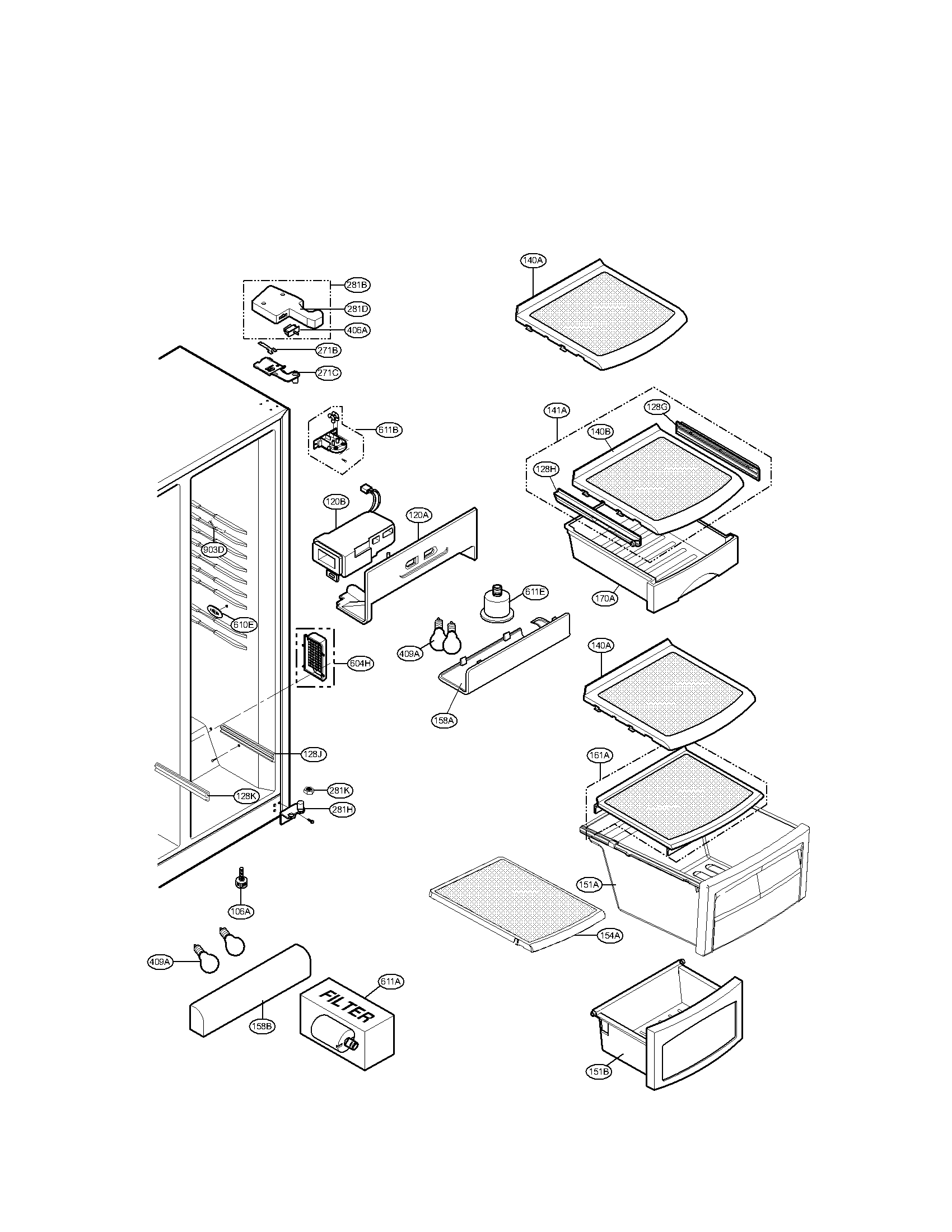 REFRIGERATOR COMPARTMENT PARTS