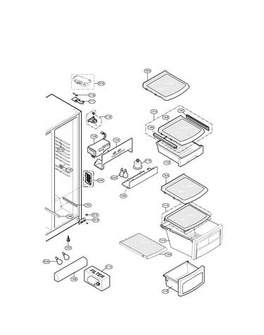 Refrigerator compartment parts
