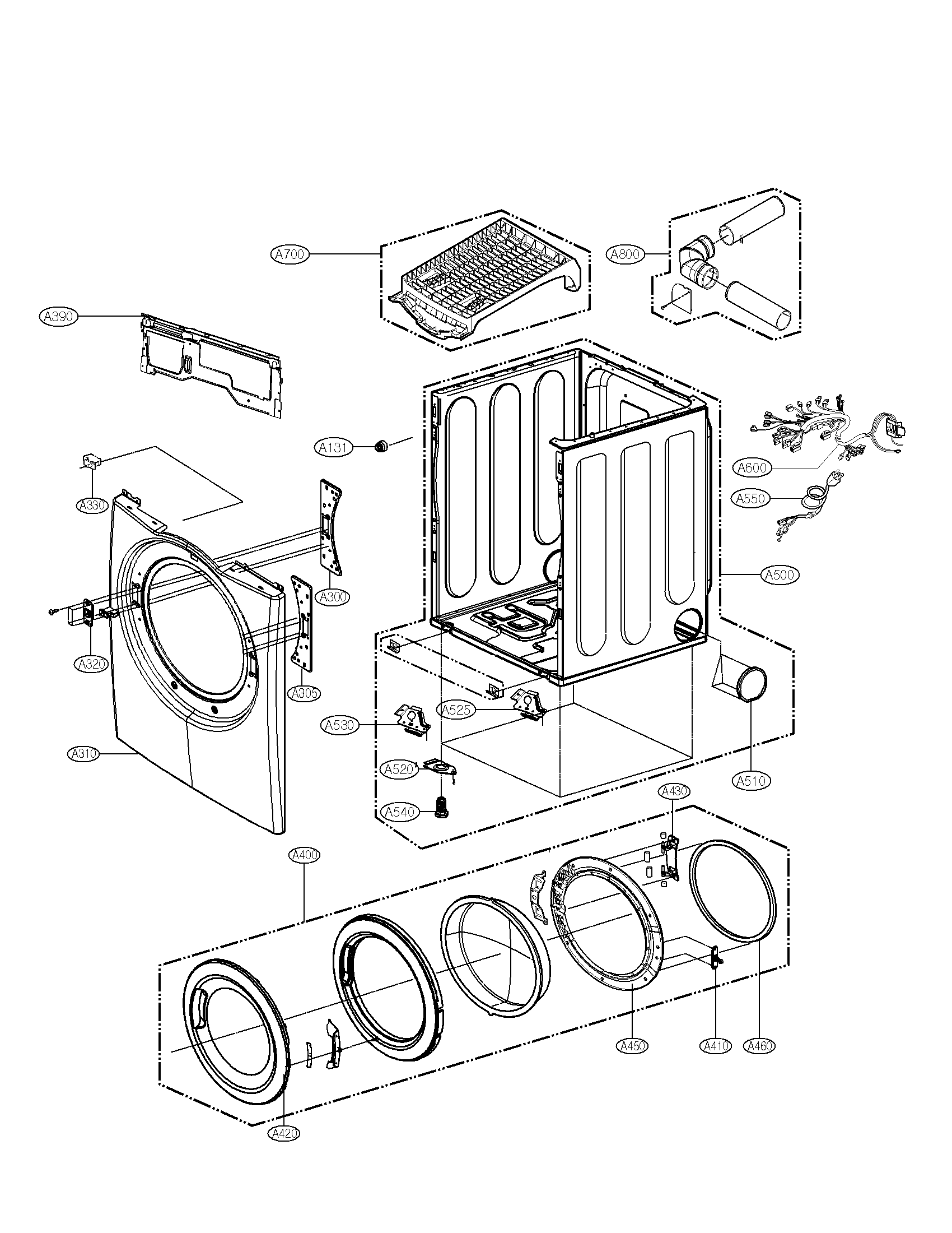 Cabinet and door assembly parts