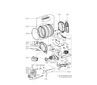 Kenmore 79690311900 drum and motor assembly parts diagram