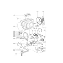LG DLE4801W drum and motor assembly parts diagram