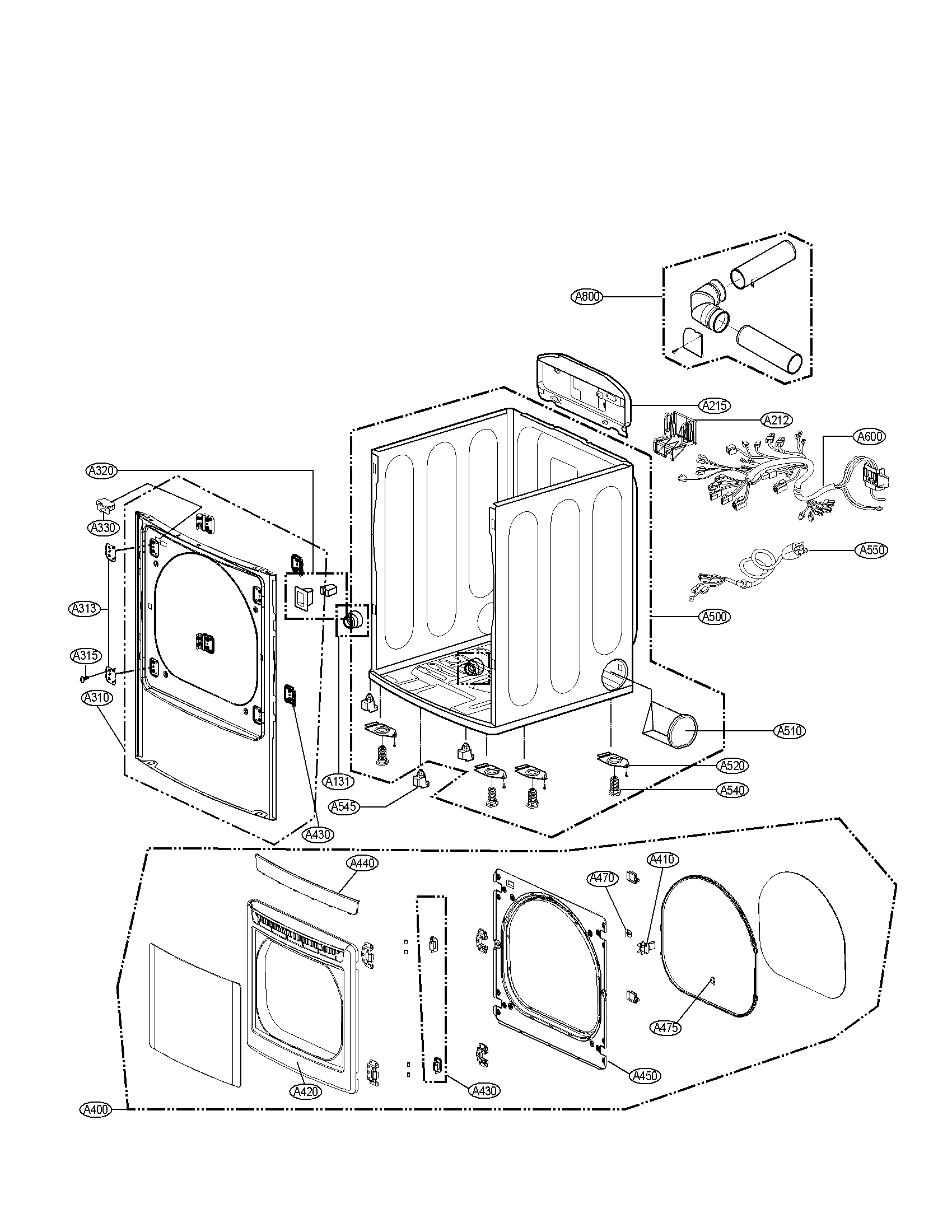 Cabinet and door assembly parts