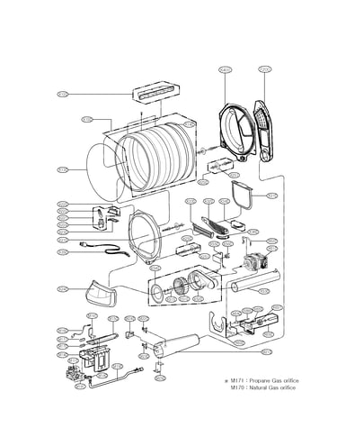 Drum and motor assembly parts