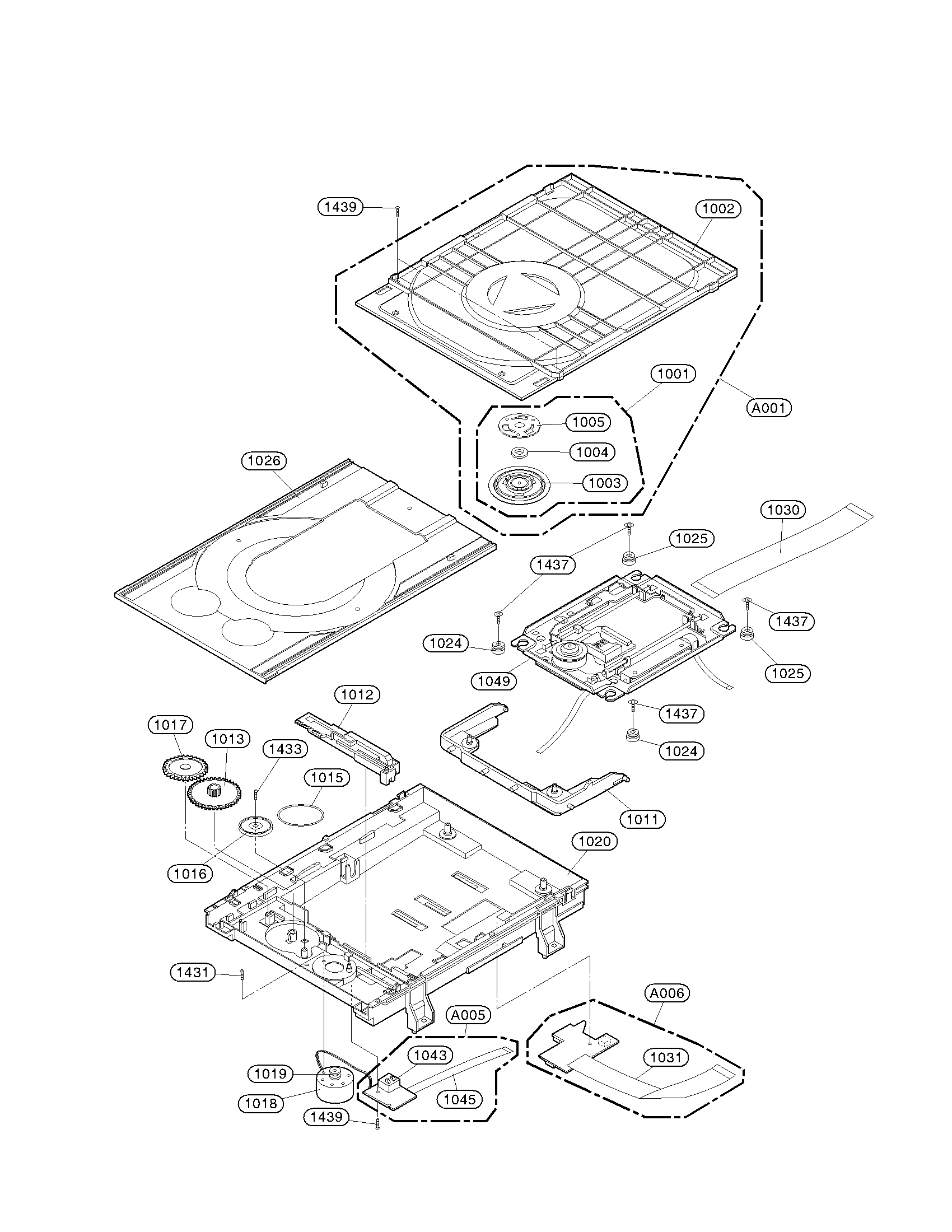 Deck mechanism section parts