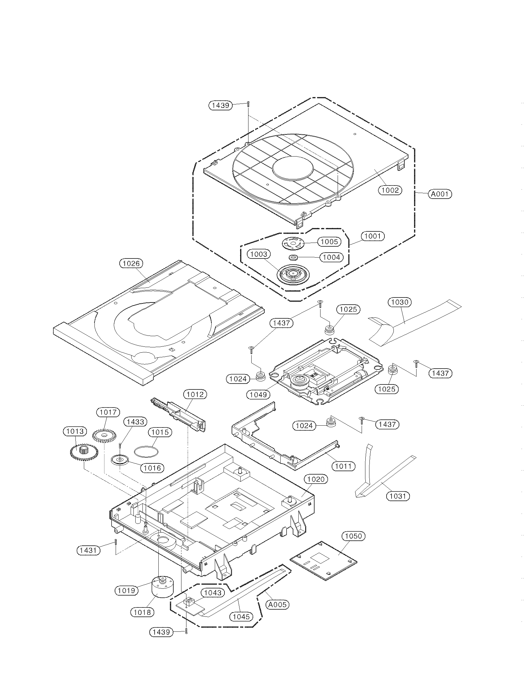Deck mechanism section parts