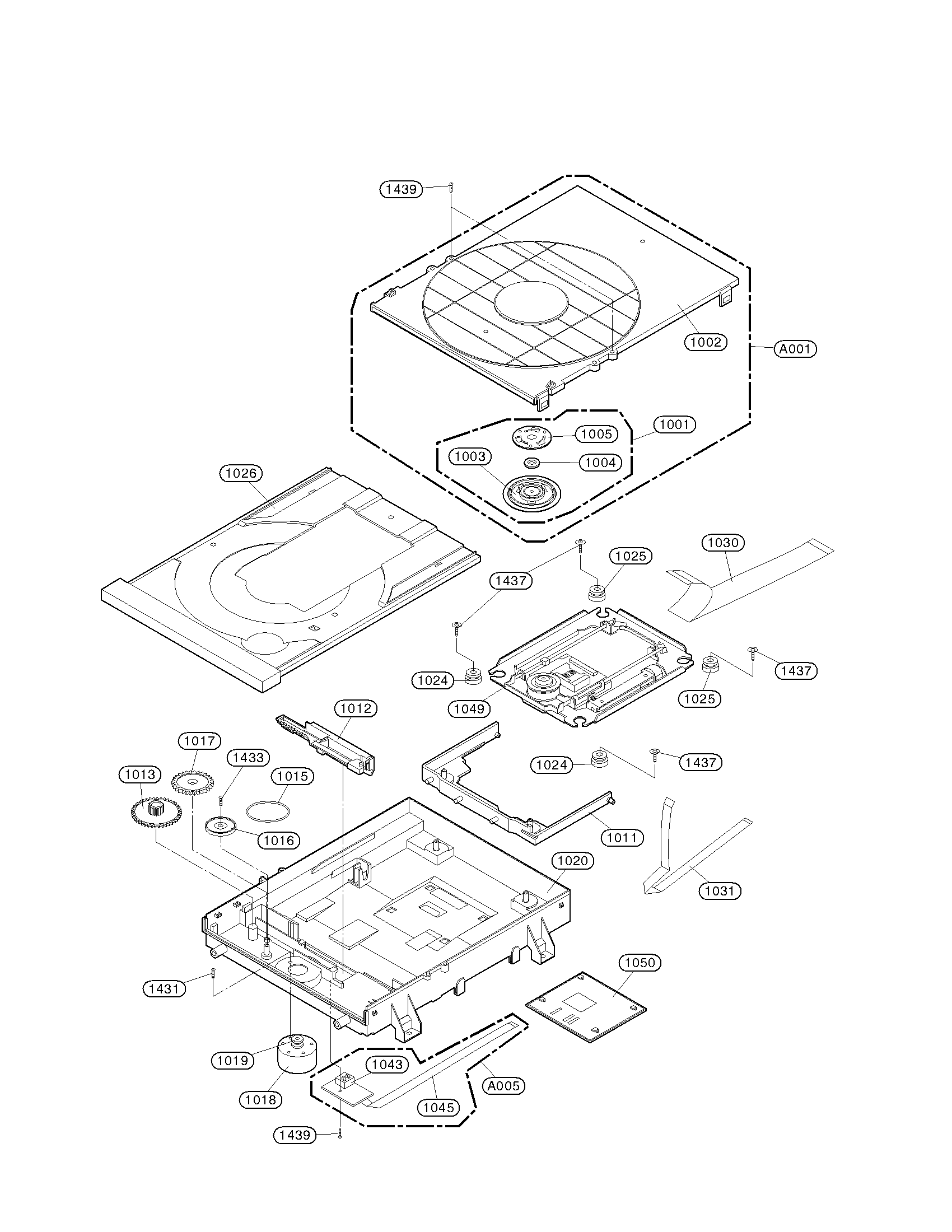 Deck mechanism section parts