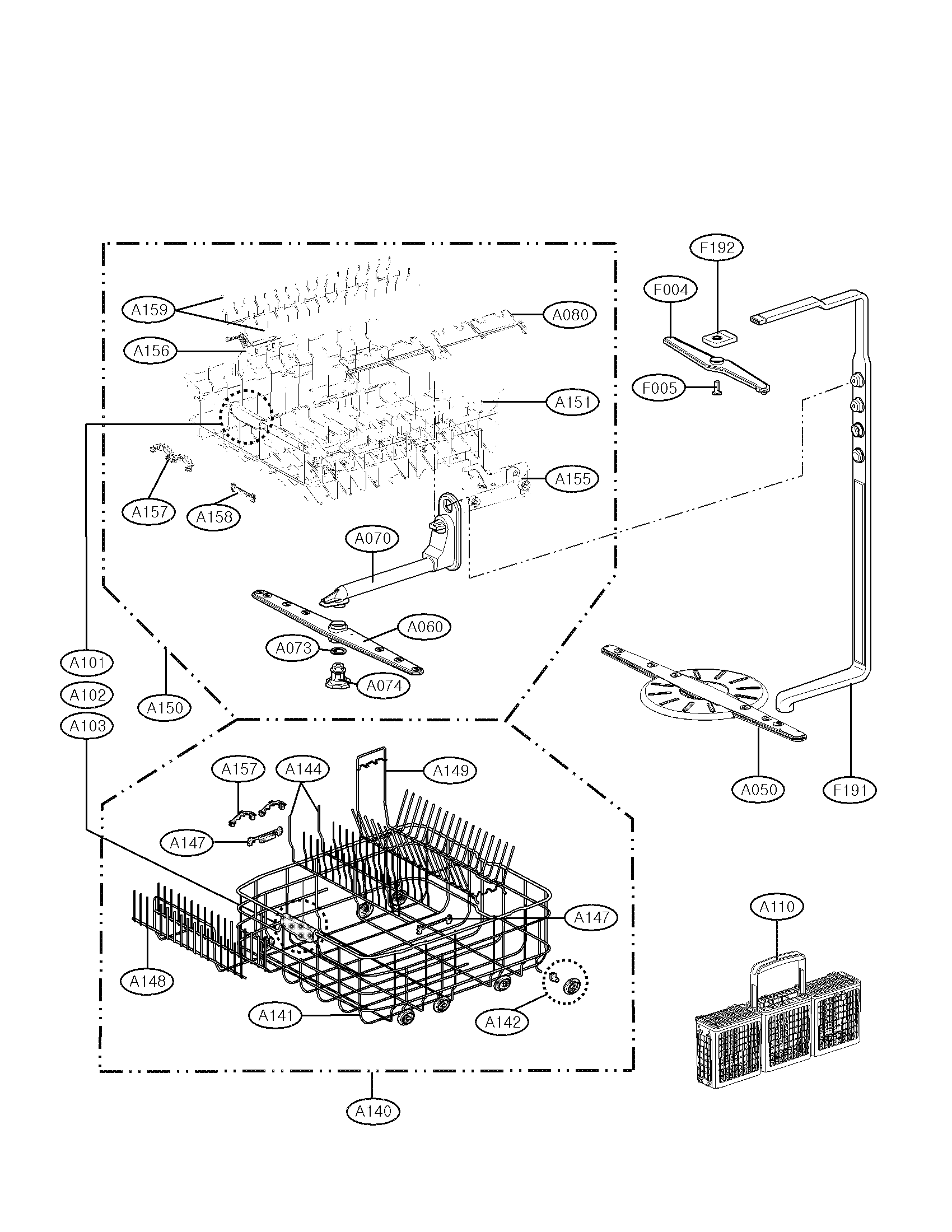 Rack assembly parts