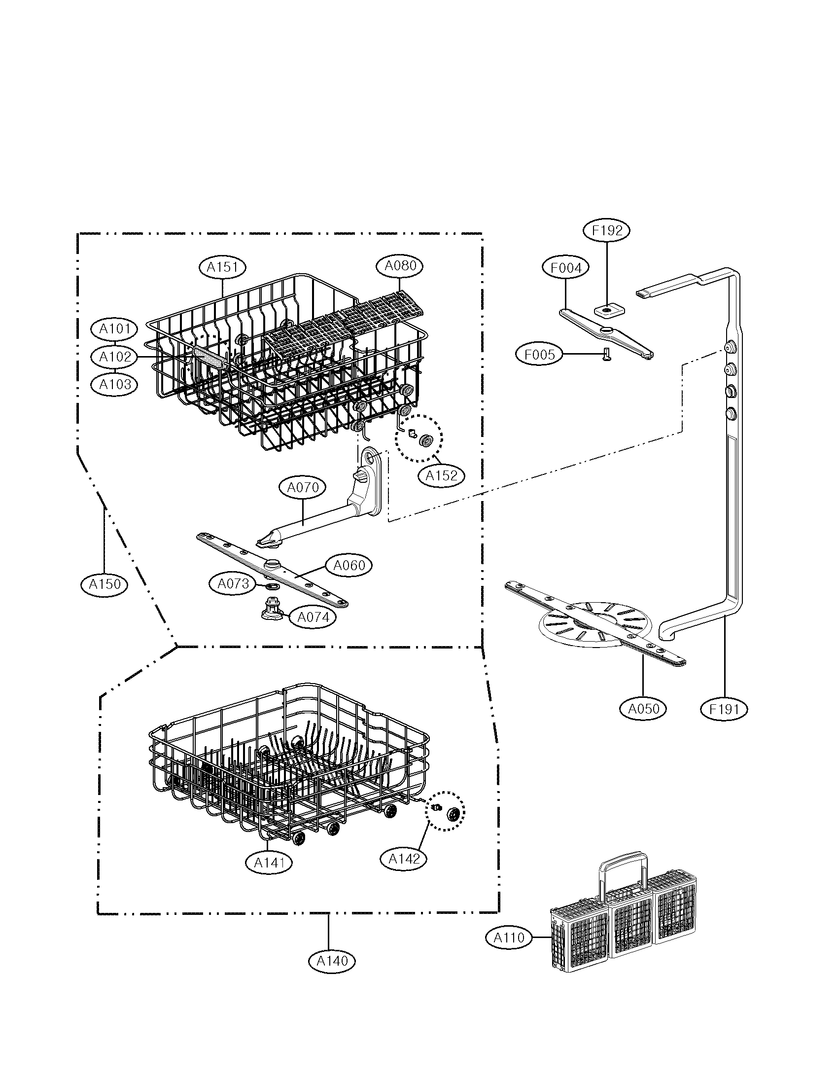 Rack assembly parts