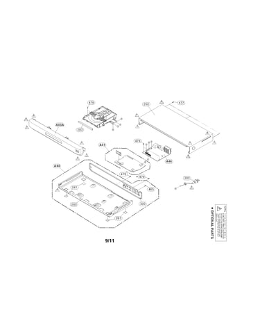 Cabinet and main frame section parts