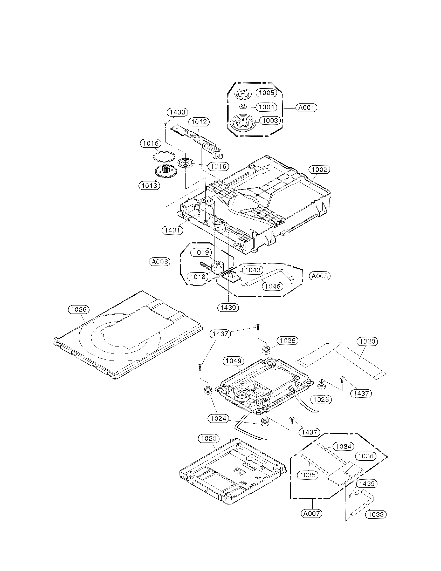 Deck mechanism section parts