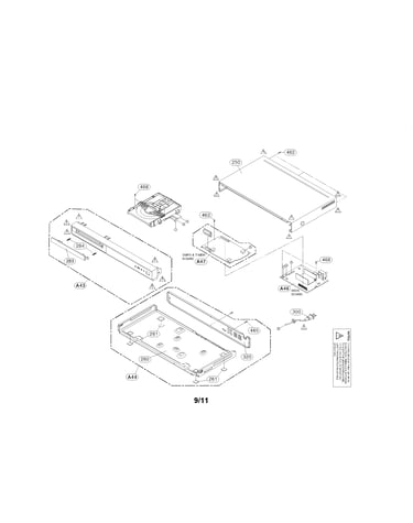 Cabinet and main frame section parts