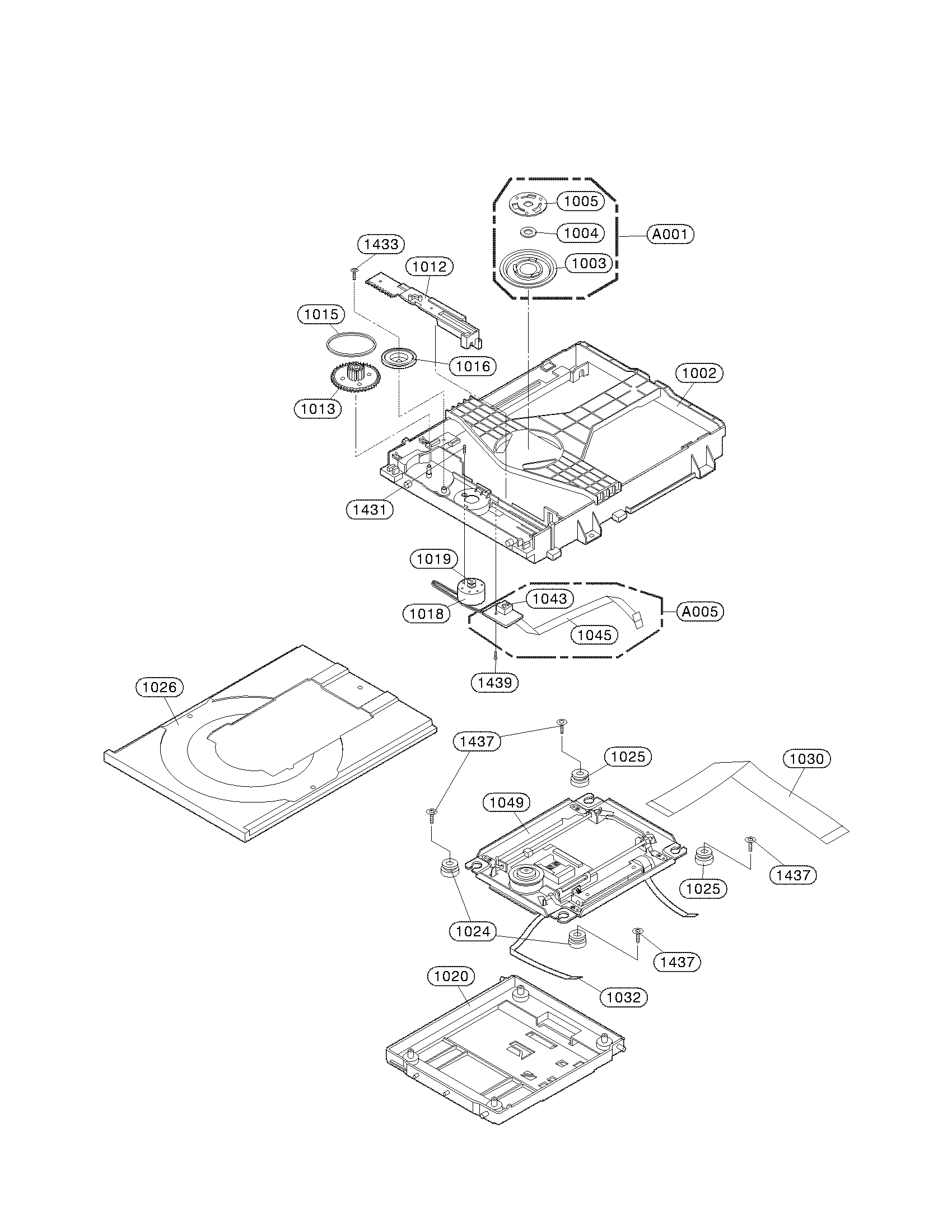Deck mechanism section parts
