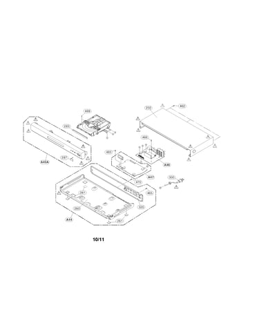 Cabinet and main frame parts