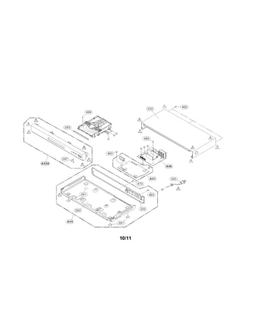 Cabinet and main frame parts