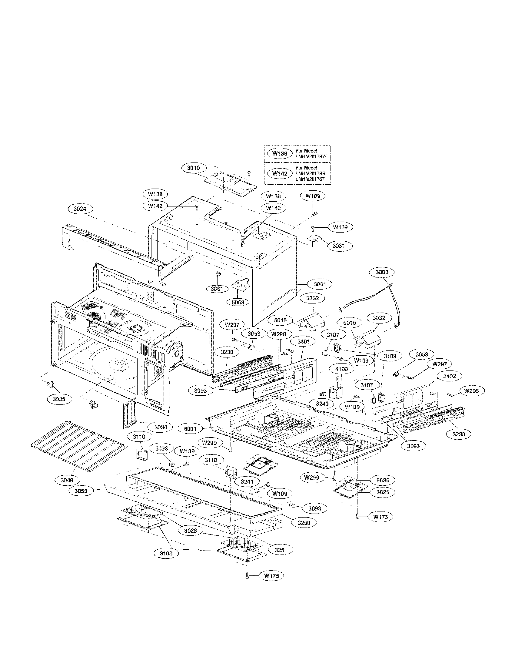 OVEN CAVITY ASSEMBLY PARTS