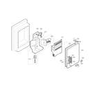 Kenmore Elite 79578733801 ice maker and ice bank parts diagram