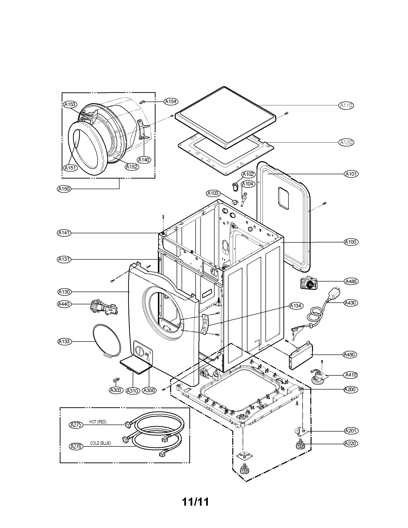 Cabinet and cabinet cover assembly parts