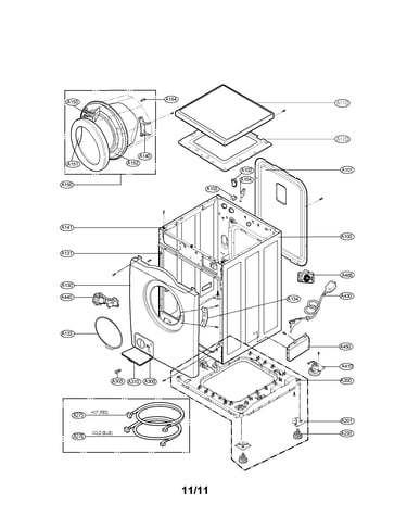 Cabinet and cabinet cover assembly parts
