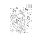 LG WM3987HW cabinet and control panel assembly parts diagram
