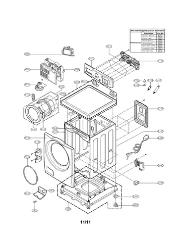 Cabinet and control panel assembly parts