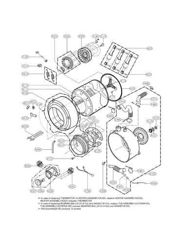 Drum and tub assembly parts