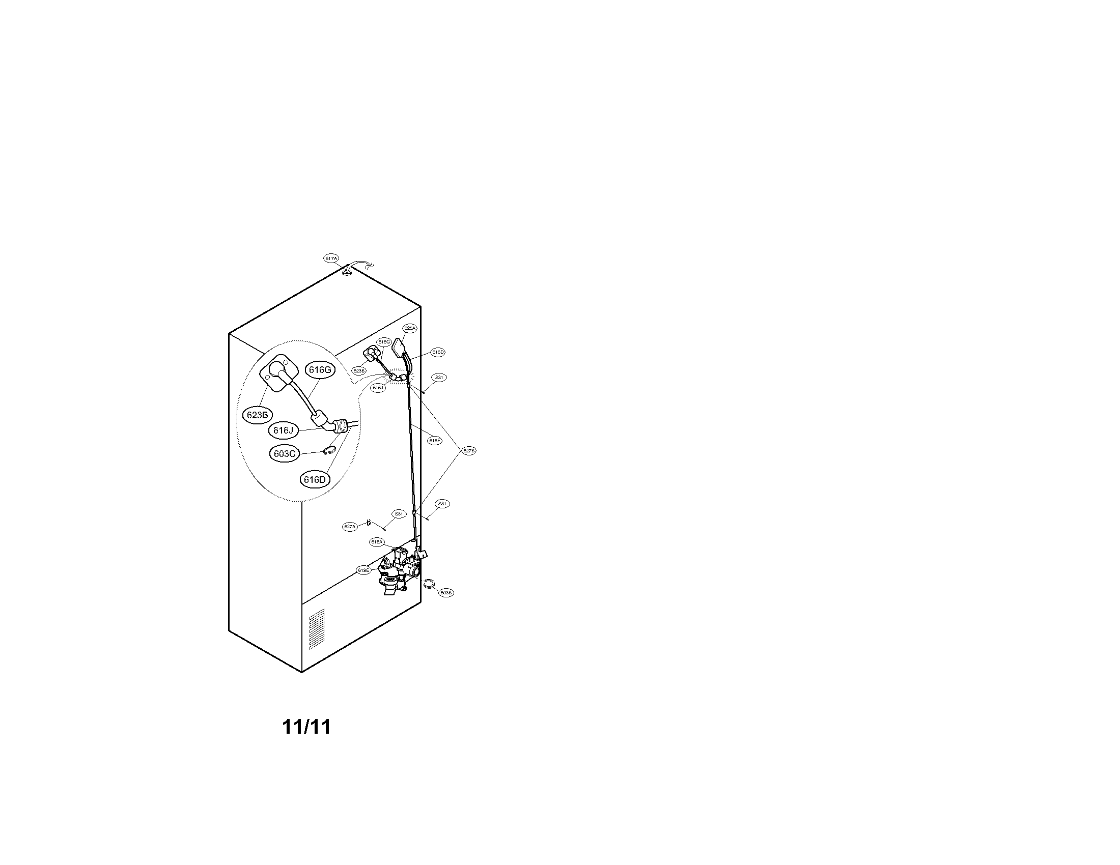 Valve and water tube parts