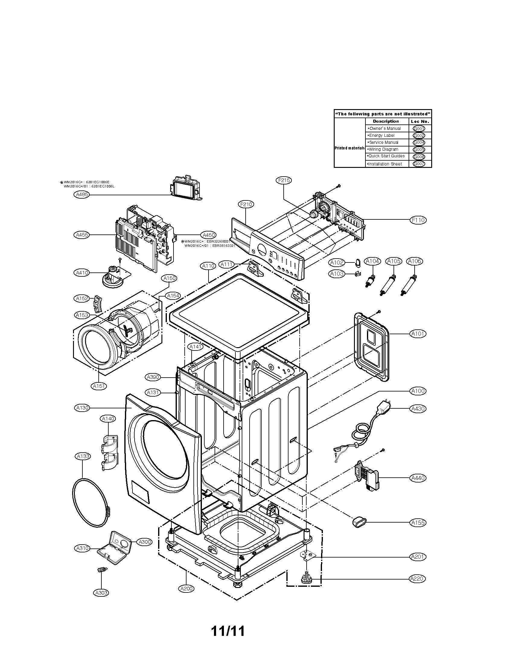 Cabinet and control panel assembly parts