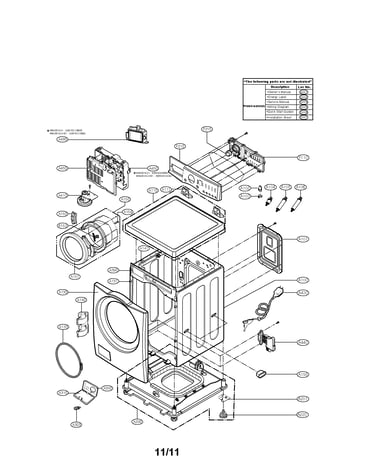 Cabinet and control panel assembly parts