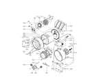 LG WM2016CW/01 drum and tub assembly parts diagram