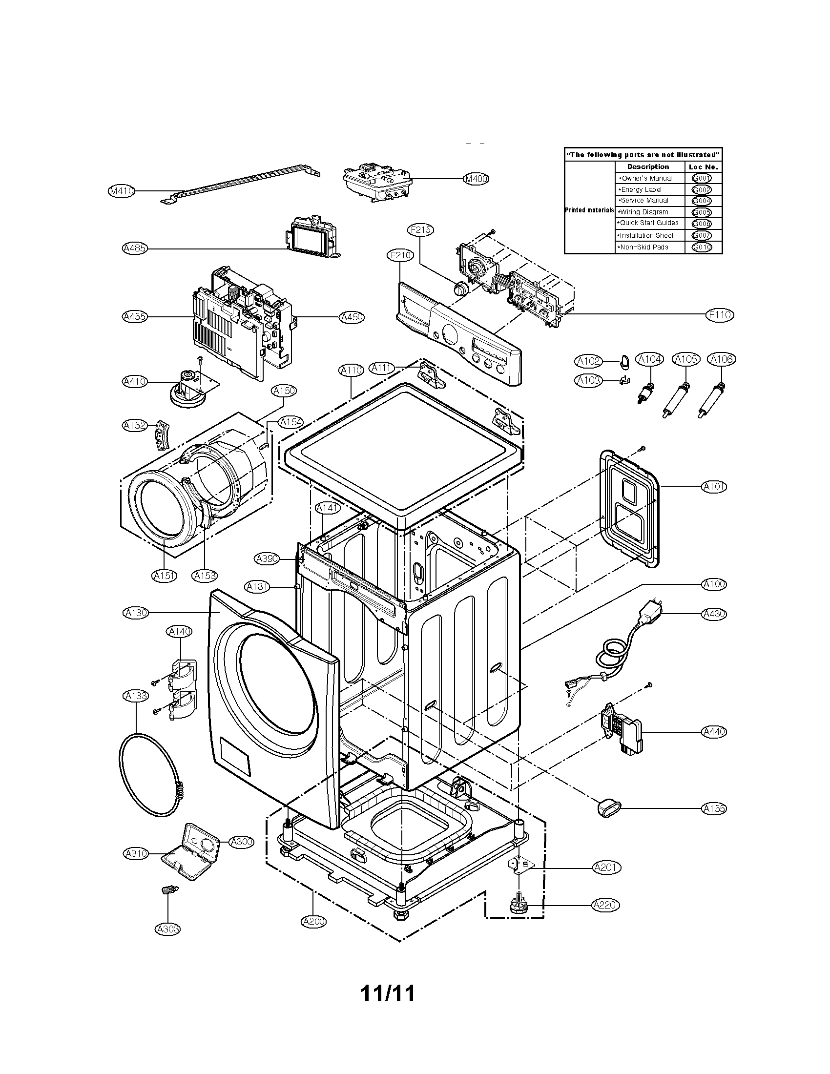 Cabinet and control panel assembly parts