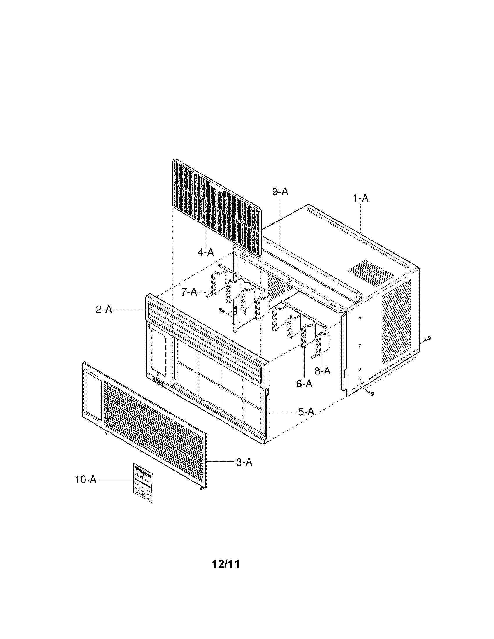 Cabinet and front grille assembly parts
