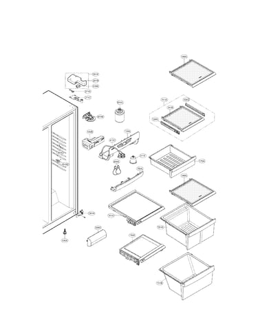 Refrigerator compartment parts